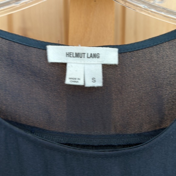 Helmut Lang navy on navy short sleeve dressy T. - Picture 2 of 5